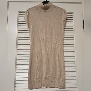 Glimmer By J.J. Basics - Short-Sleeve Knit High-Neck Classic Dress